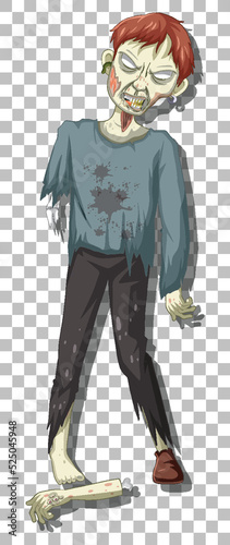 Scary zombie cartoon character