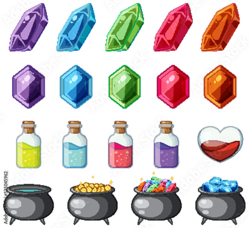 Game element template design set