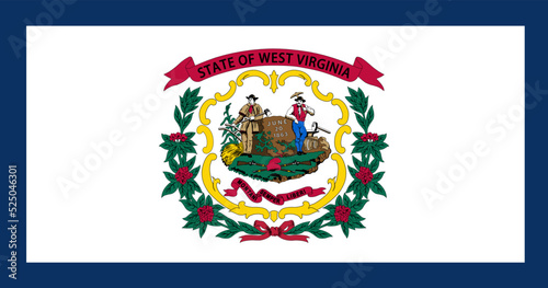 West Virginia state flag. Vector illustration.