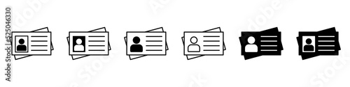 Id card document icon set