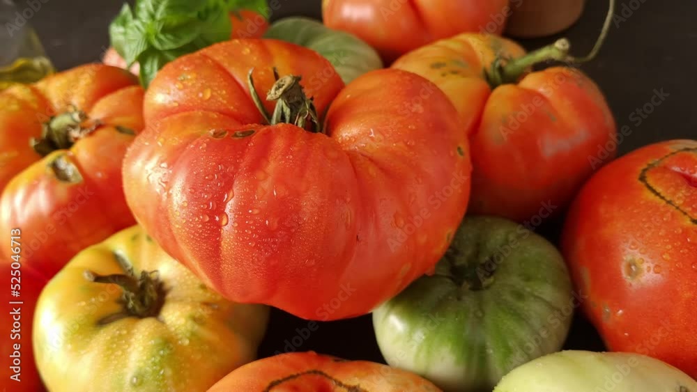 Tomatoes with water drops close up Tomatoes with water drops close up