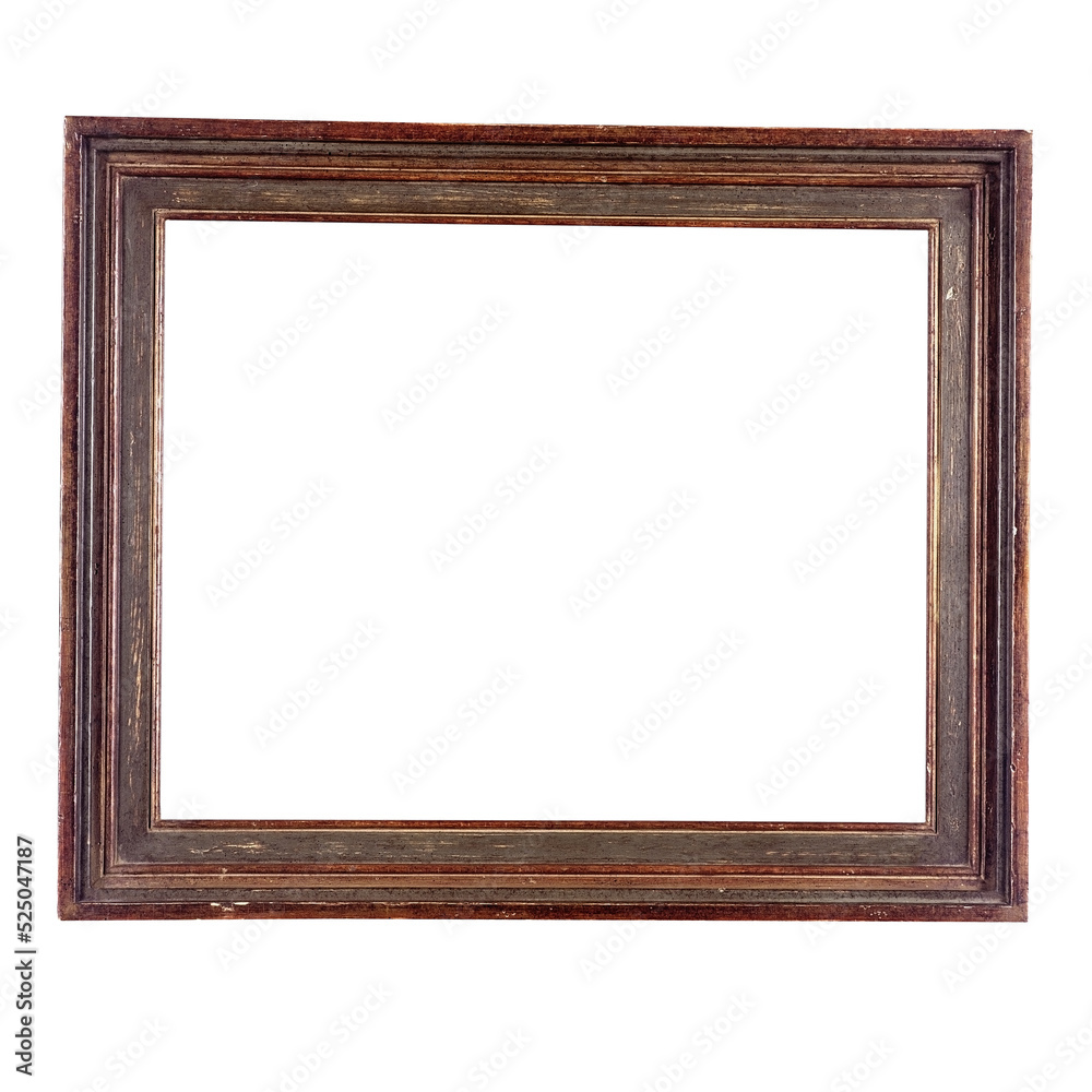 Old antique wooden frame isolated on white Old antique wooden frame isolated on white