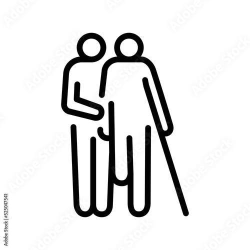 Rehabilitation sign olor line icon. Physiotherapy.