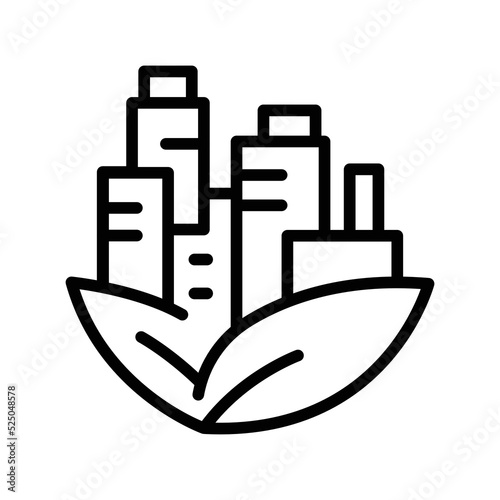 Eco city olor line icon. Pictogram for web page