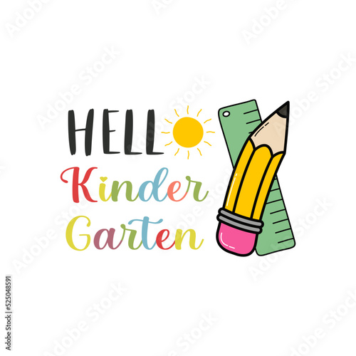 hello kindergarten design for t shirt printing