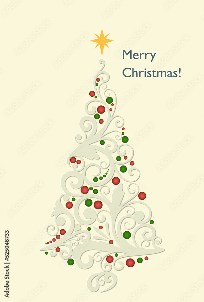 christmascard with tree christmascard with tree