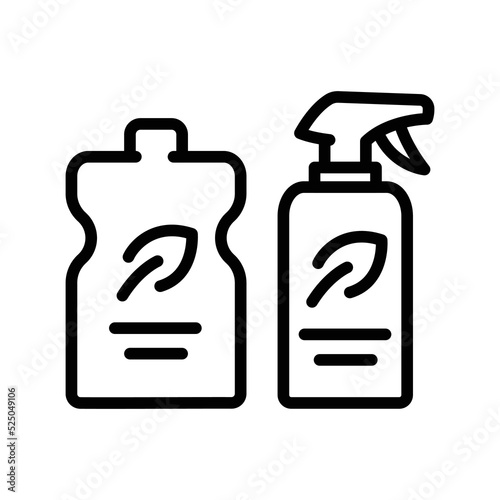 Eco household clean products olor line icon. Pictogram for web page