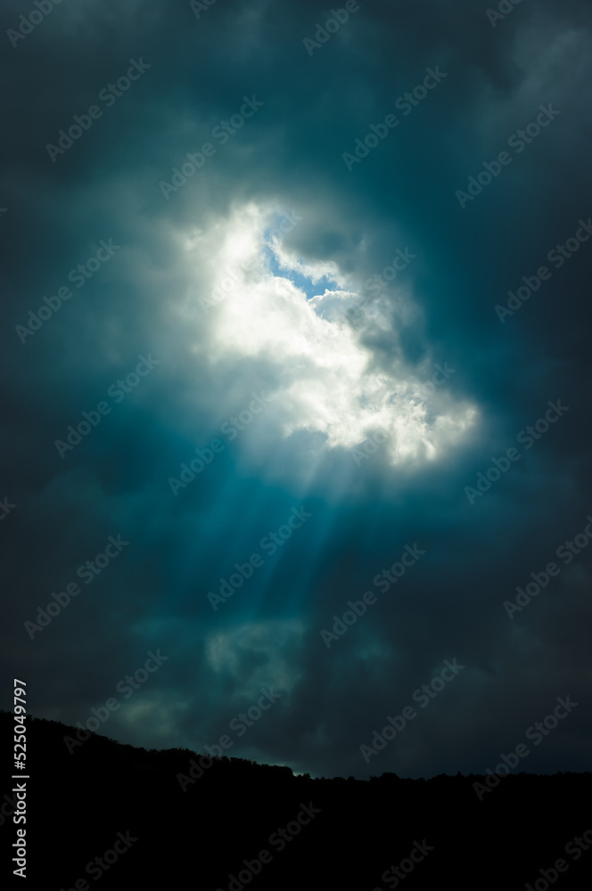 Beautiful clouds with sunbeams Beautiful clouds with sunbeams