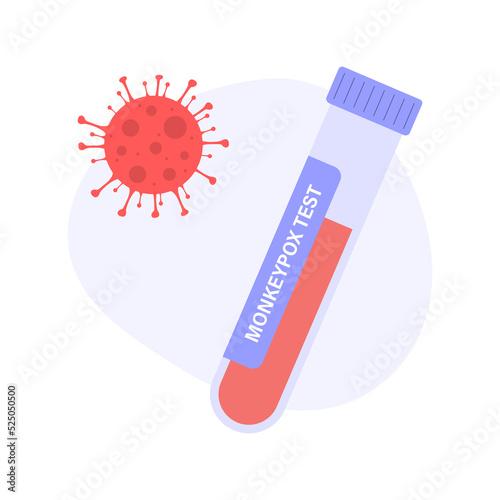 Monkeypox virus test. Flask with blood