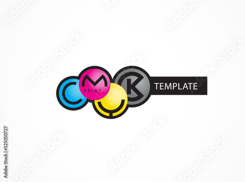 Cmyk template logo service  print polygraphy theme