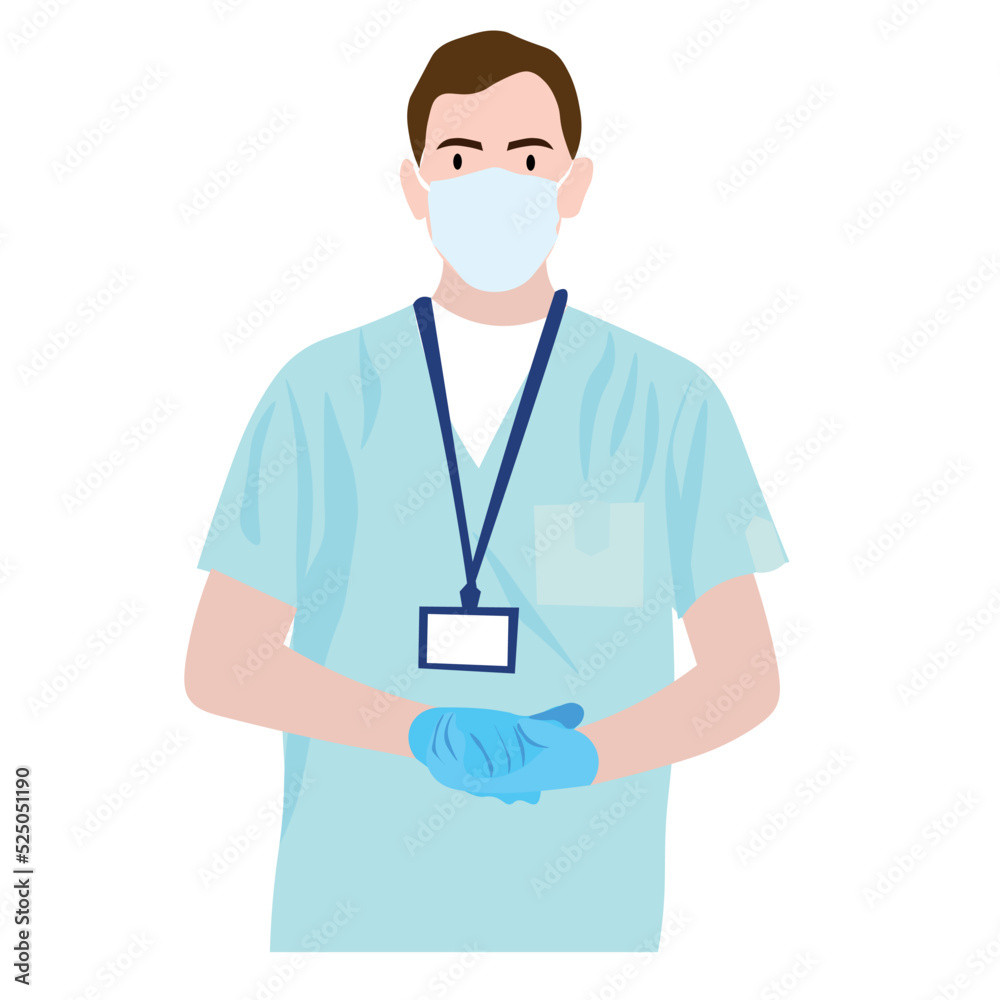 Doctor wearing medical mask on white background Doctor wearing medical mask on white background