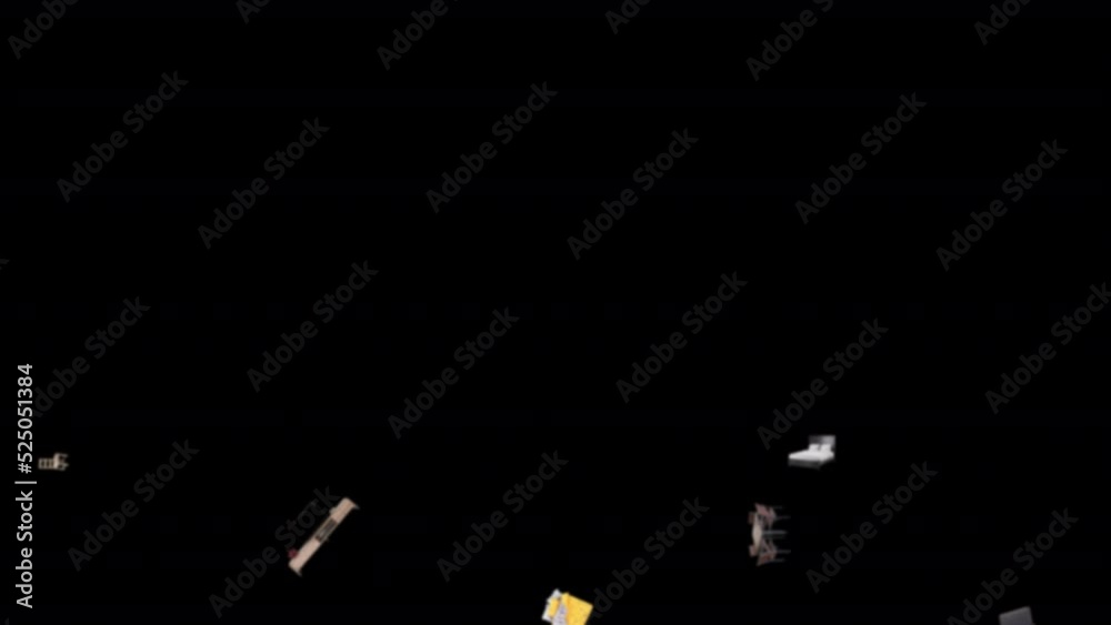 Moving animation of home stuff. Transparent background and loop video. Moving animation of home stuff. Transparent background and loop video.