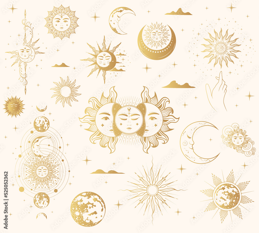 Φωτογραφία Mystical sun and moon golden collection