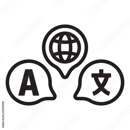 Language translation line icon. Translate service line art vector illustration