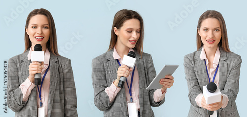 Female journalist on color ...