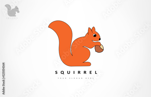 Squirrel logo vector. Animal design.