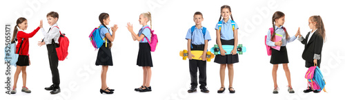 Group of little school chil...