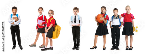 Group of little school chil...