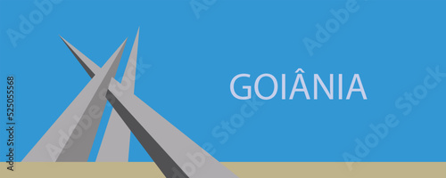 Monumento dos Três Marcos em Goiânia no estado de Goiás - Brasil - América do Sul - Ilustração vetor