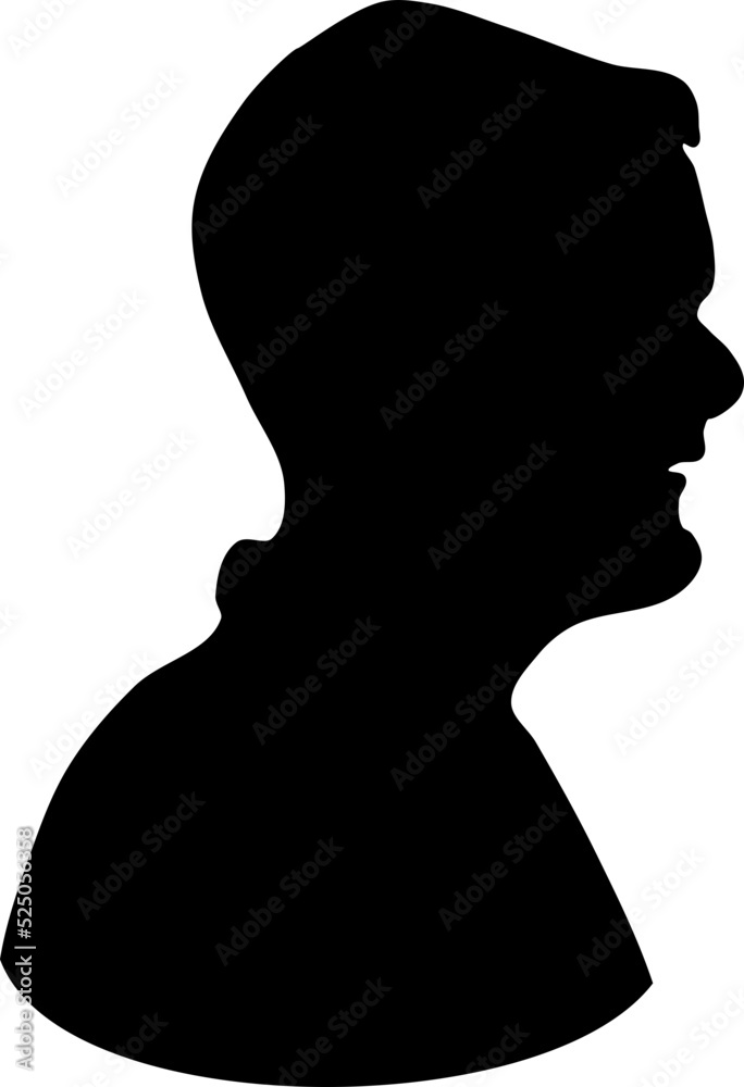 Avatar with silhouettes of a man's head, vector profile icons, portraits of people