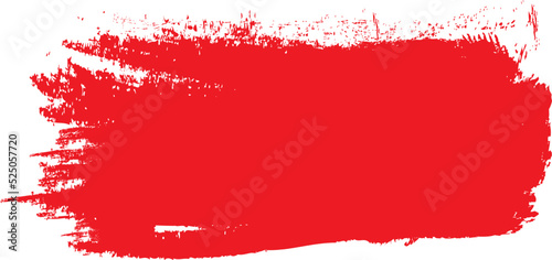 Red brush stroke isolated on white background. Trendy brush stroke vector for red ink paint, grunge backdrop, dirt banner, watercolor design and dirty texture. Brush stroke vector