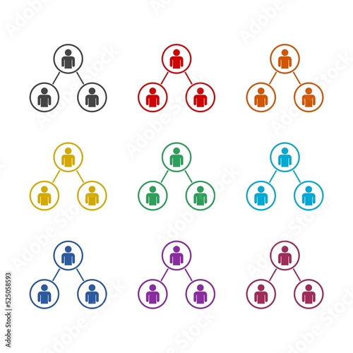Referral affiliate marketing icon. Set icons colorful