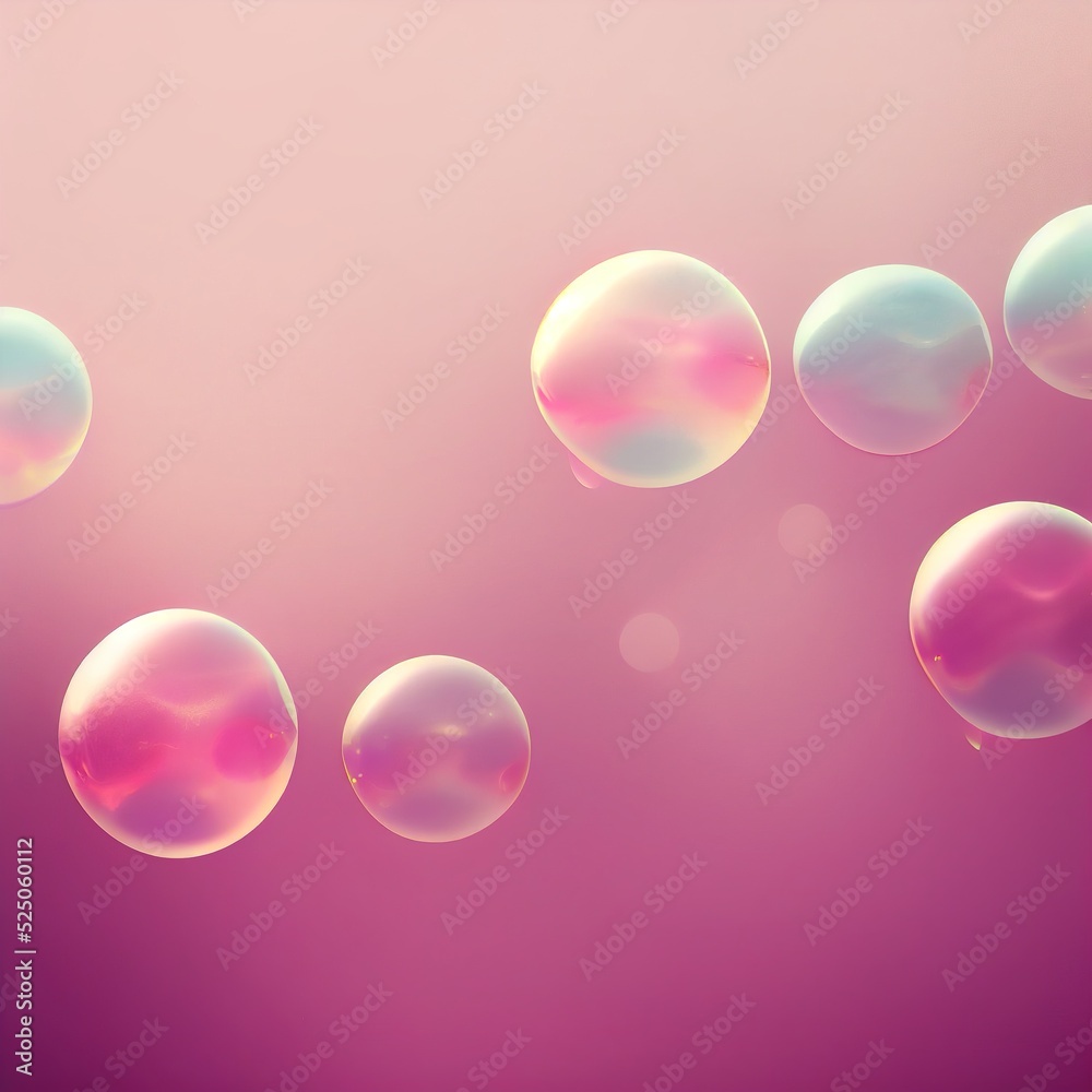 Minimal pink pastel background with soap bubbles. Minimal pink pastel background with soap bubbles.