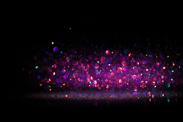 purple, black and pink glitter vintage lights background