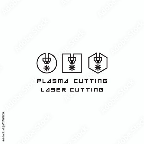
An illustration consisting of a plasma cutting nozzle in the form of a symbol or logo 