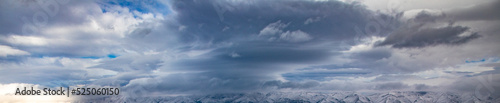 Dark sky with storm clouds