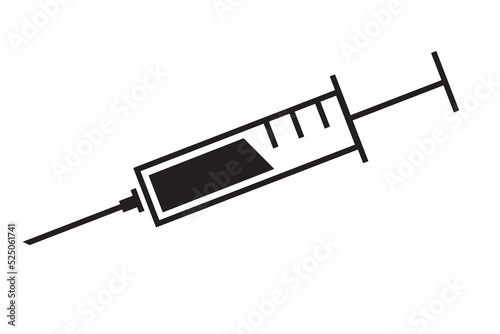 Syringe icon. Medical health injection. Vaccine drug symbol. Medicine vector illustration.