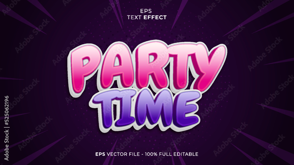 Party Time editable text effect font