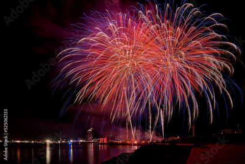 fireworks over Bremerhaven at August 20, 2022