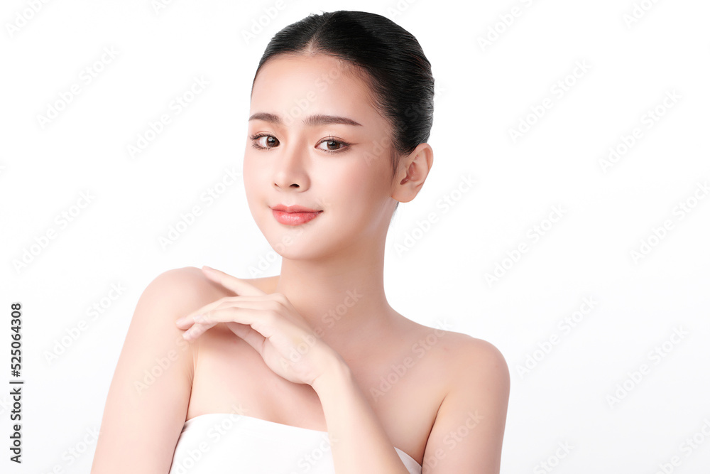 Beautiful young asian woman with clean fresh skin on white background, Face care, Facial treatment, Cosmetology, beauty and spa, Asian women portrait. Beautiful young asian woman with clean fresh skin on white background, Face care, Facial treatment, Cosmetology, beauty and spa, Asian women portrait.