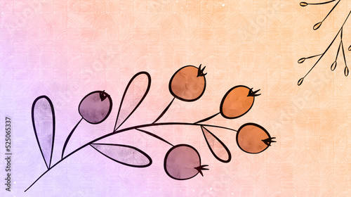 Vector botanical wall arts, with hackberry. Minimalistic and natural. Hackberry and line arts design. Sample text area included.
