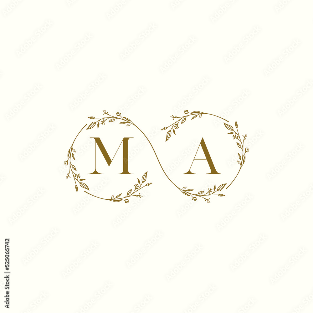 Initial letter MA, overlapping monogram logo, decorative ornament badge,  elegant luxury golden color Stock Vector | Adobe Stock