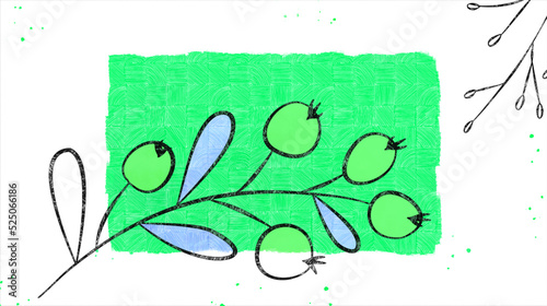 Vector botanical wall arts, with hackberry. Minimalistic and natural. Hackberry and line arts design. Sample text area included.
