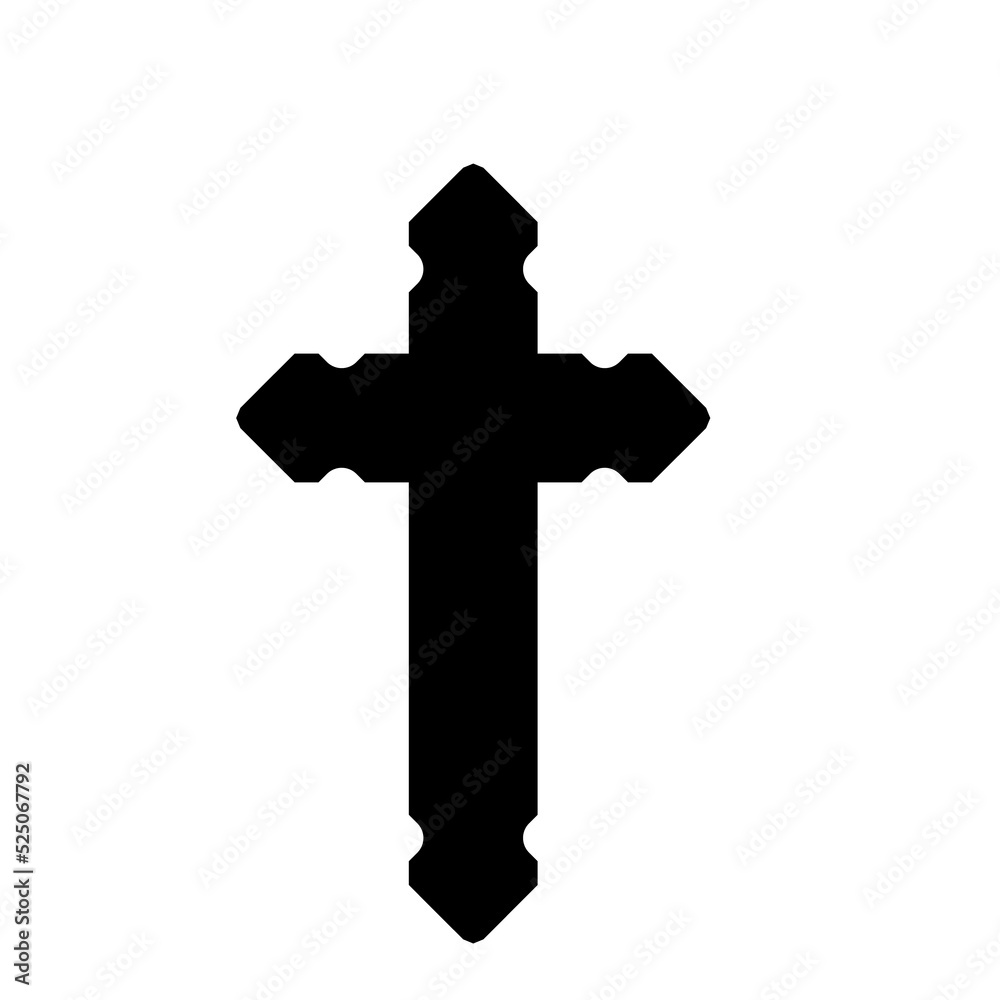 Christian Cross. Halloween spooky vampire defense cross design vector