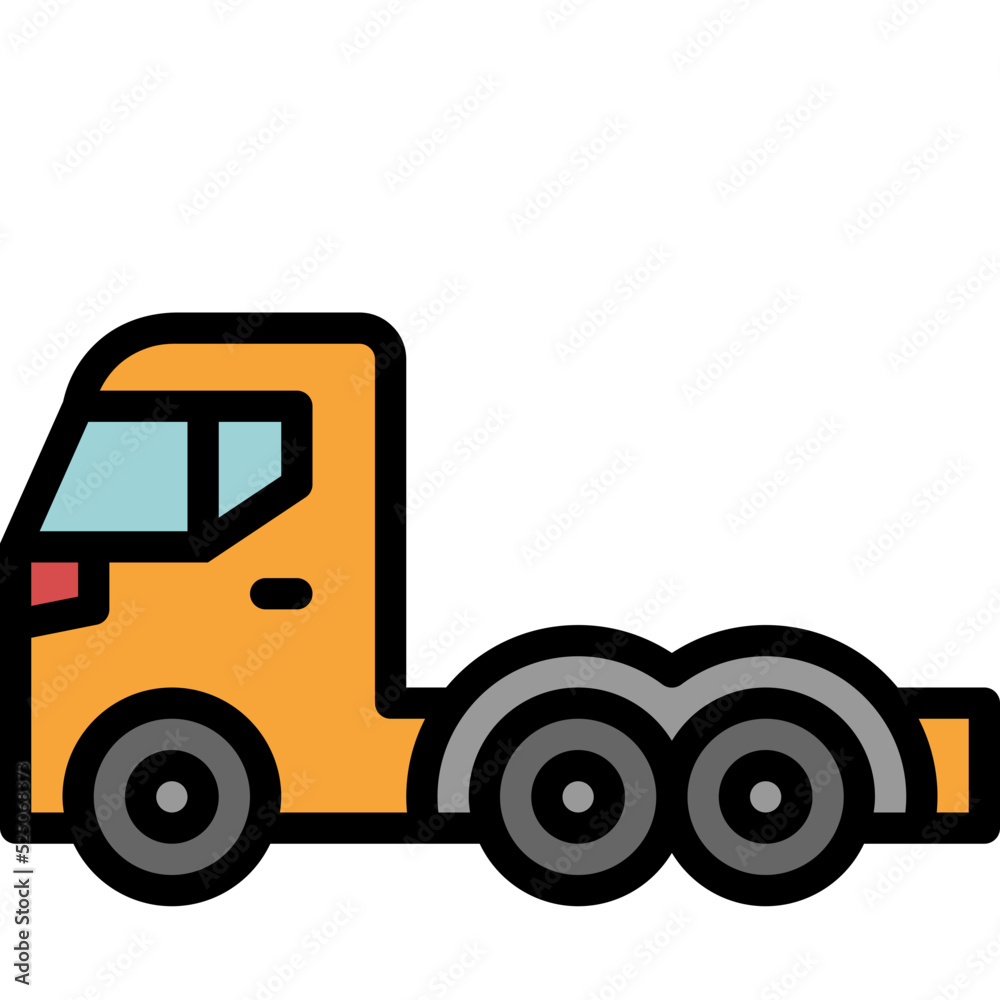 big truck filled outline icon
