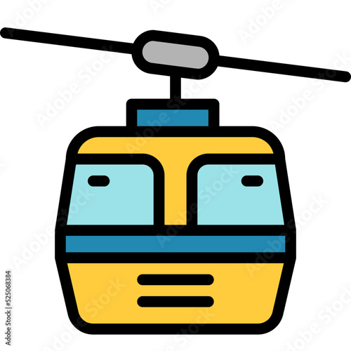 cable car filled outline icon