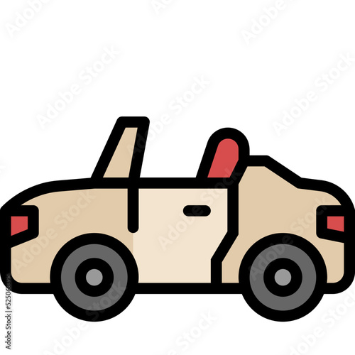 cabriolet filled outline icon