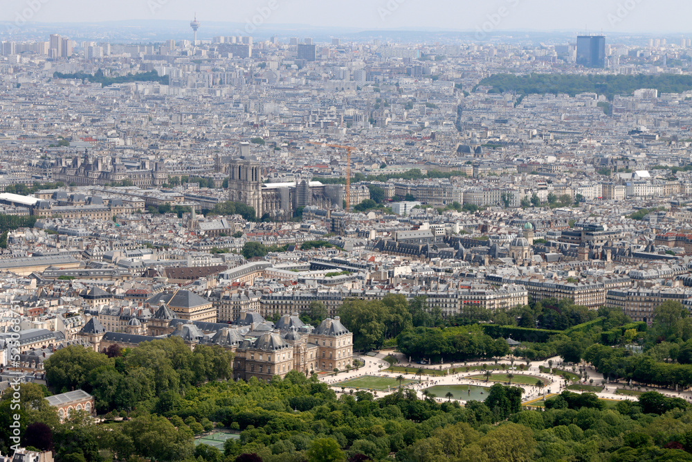 Panoramic view of Paris, France