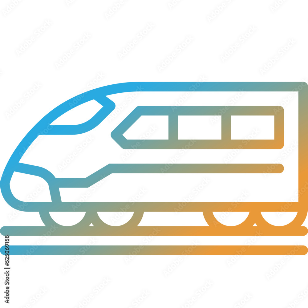 bullet train gradient line icon