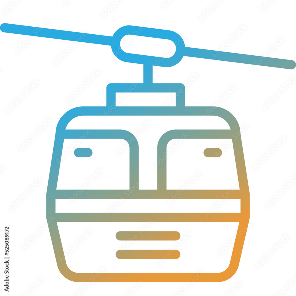 cable car gradient line icon cable car gradient line icon