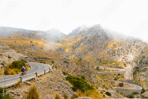 road in mallorca with the name of tie knot, road in the middle of the mountain to go down to sa calobra or cala tuent. photo