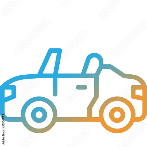 cabriolet gradient line icon