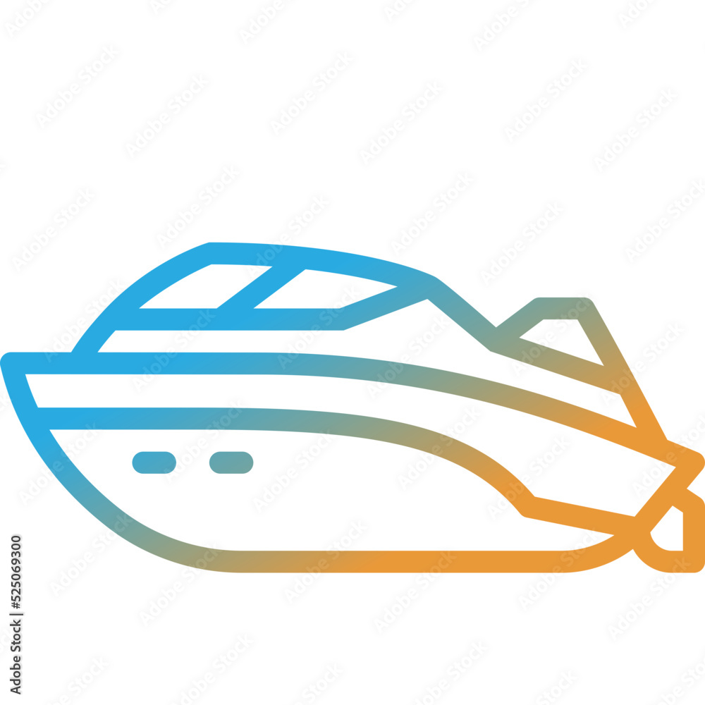speedboat gradient line icon