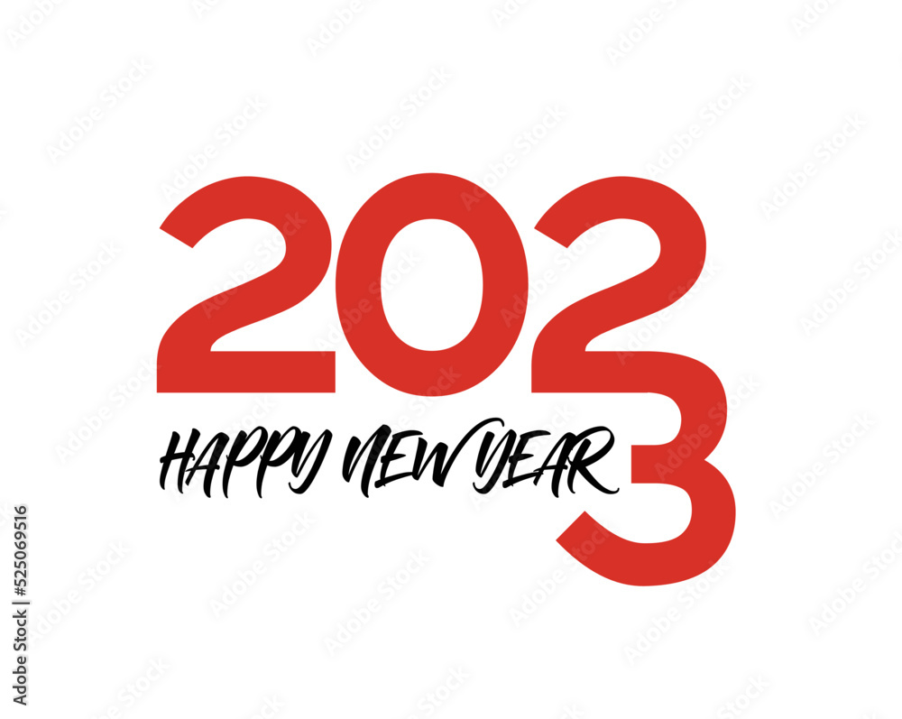Happy New Year 2023 Text Typography Design Patter, Vector illustration. Happy New Year 2023 Text Typography Design Patter, Vector illustration.