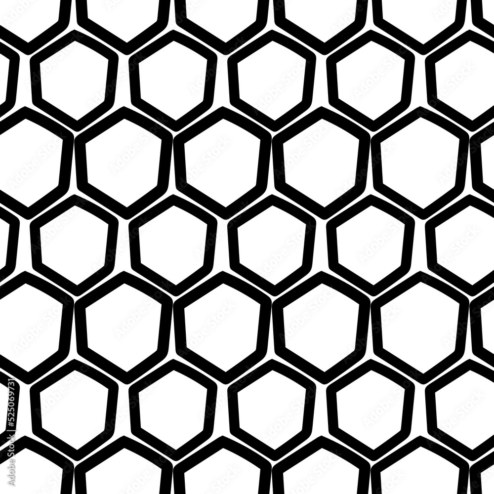 Vector. The texture of the contour hexagon. Monochrome, black and white, grey geometric seamless pattern. Mosaic abstract background. Hexagonal repeating hand drawn geometric polygon texture. Vector. The texture of the contour hexagon. Monochrome, black and white, grey geometric seamless pattern. Mosaic abstract background. Hexagonal repeating hand drawn geometric polygon texture.