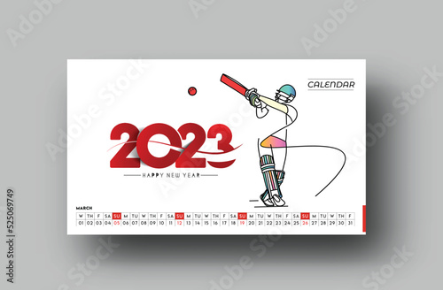 2023 Calendar Happy New Year Design.